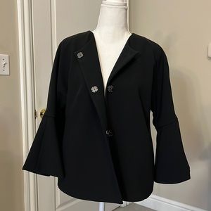 3/4 length sleeve black suiting jacket